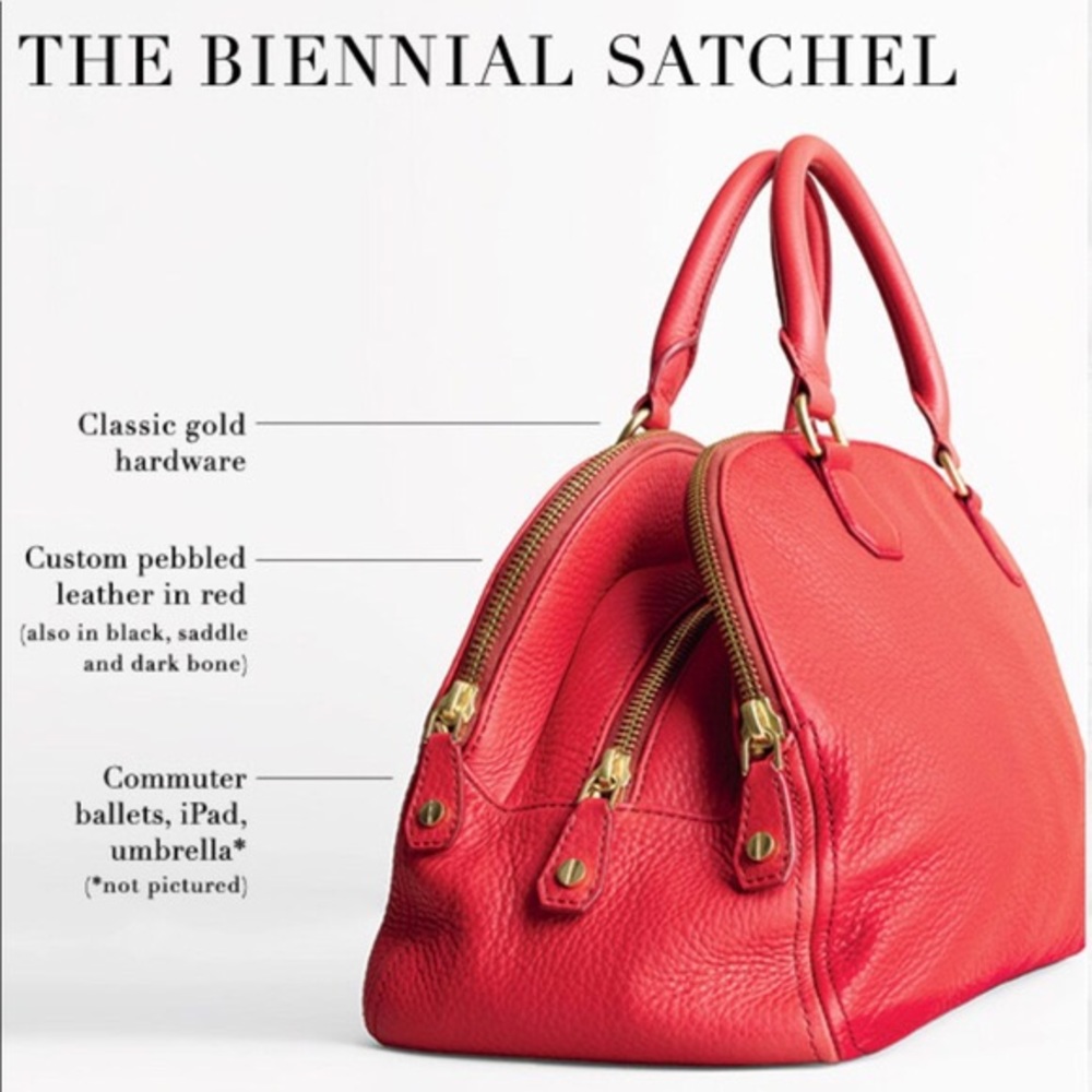 JCrew Biennial Red Leather Satchel